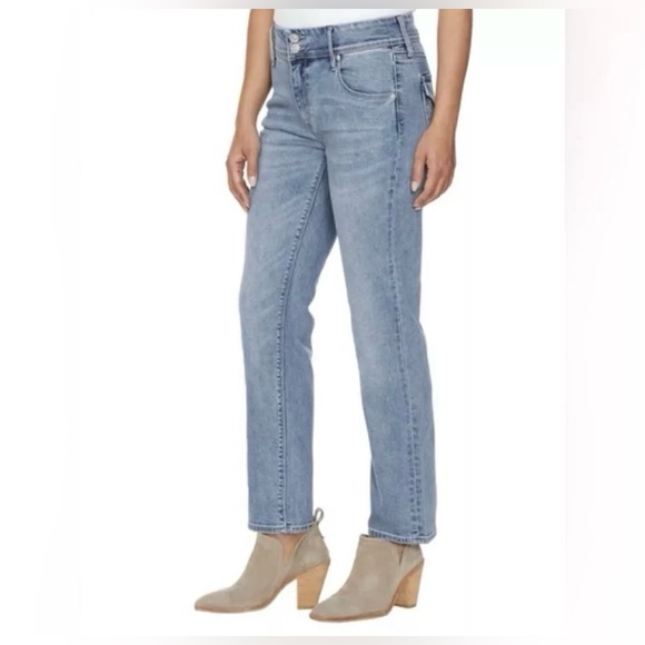 Hudson Women's Midrise Jeans Straight Leg Stretch Icy Blue Denim NWT Size 12/32 - Picture 10 of 12